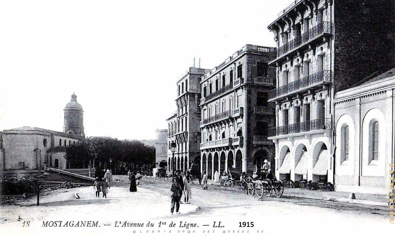 2991- Mostaganem - Avenue du 1er de Ligne - 1915.jpg
